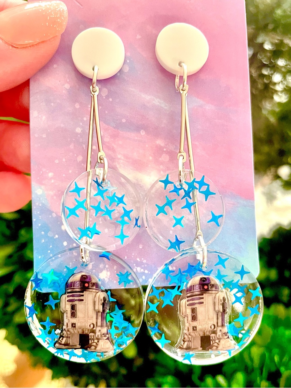 R2-D2 Acrylic Dangle Earrings